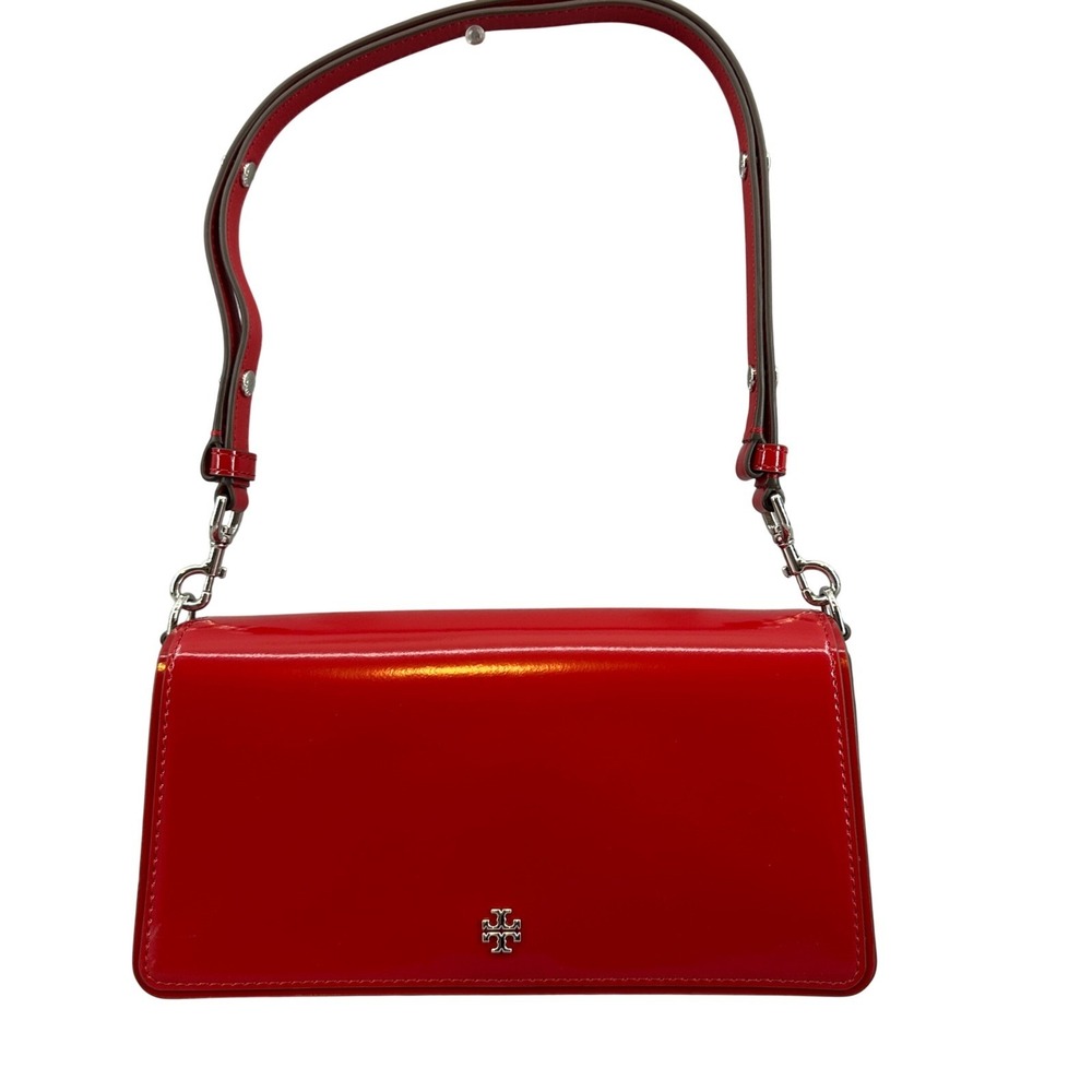 NWOT Tory Burch Emerson Red Patent Leather Mini Crossbody/Clutch Chic